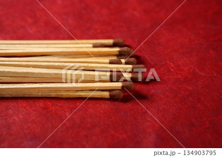 Light wooden matches arrangement 134903795