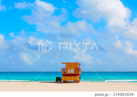 Miami beach baywatch tower South beach Florida Miami beach baywatch tower South beach Florida 134903839