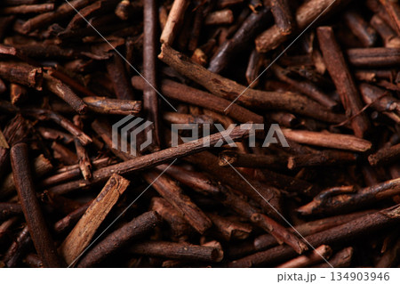 kukicha tea macro detail texture 134903946