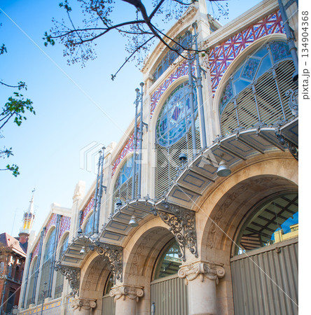 Valencia Mercado Central market facade in spain 134904368