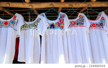 chiapas mayan white dress embroided flowers chiapas mayan white dress embroided flowers 134904543