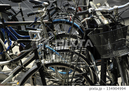 set of bicycles used to move easily around the city set of bicycles used to move easily around the city 134904994