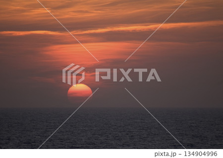 spectacular sunset in the Mediterranean Sea spectacular sunset in the Mediterranean Sea 134904996
