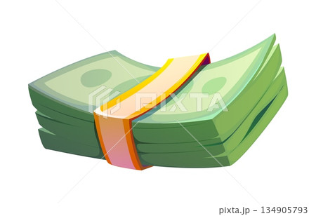 Casino gambling game icon of stack of green dollars banknotes tied together. Cartoon money bills bundle with green notes. Vector money stack symbolizes casino jackpots, lucky win and financial success Casino gambling game icon of stack of green dollars banknotes tied together. Cartoon money bills bundle with green notes. Vector money stack symbolizes casino jackpots, lucky win and financial success 134905793