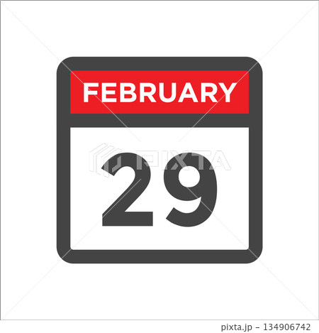 February 29 calendar icon with day of month February 29 calendar icon with day of month 134906742
