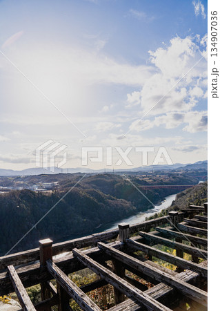 晩秋の苗木城跡周辺の景色 134907036