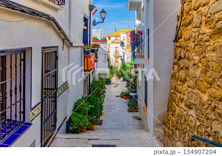 Alicante old town Barrio de Santa Cruz neighborhood 134907204