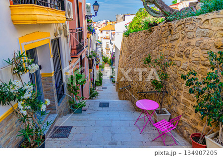 Alicante old town Barrio de Santa Cruz neighborhood 134907205