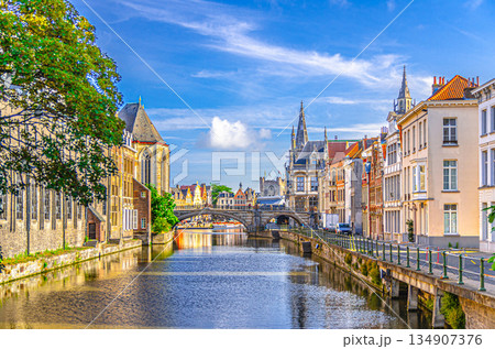 Ghent city centre, East Flanders province, Flemish Region, Belgium 134907376