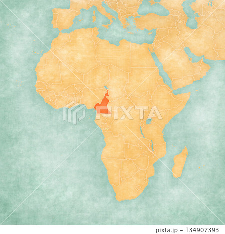 Map of Africa - Cameroon 134907393