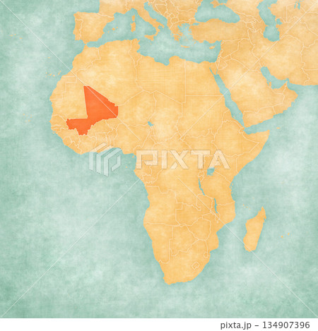 Map of Africa - Mali 134907396