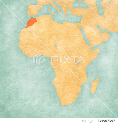 Map of Africa - Morocco Map of Africa - Morocco 134907397