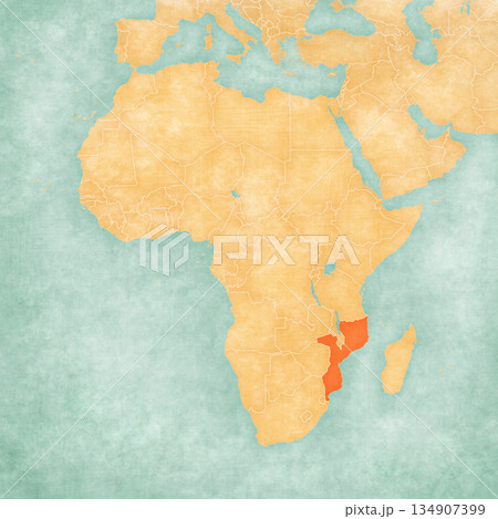 Map of Africa - Mozambique Map of Africa - Mozambique 134907399
