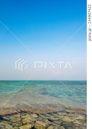 透明度の高い石垣島の美しい海_縦 134907423