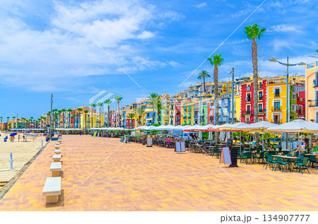 Villajoyosa old town with typical colorful houses 134907777