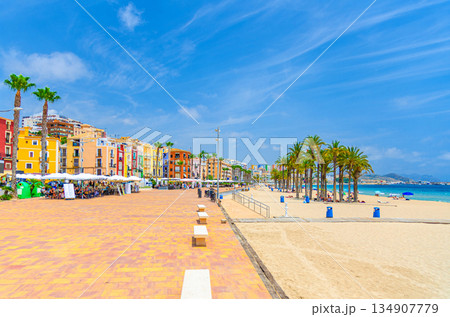 Villajoyosa old town with typical colorful houses Villajoyosa old town with typical colorful houses 134907779