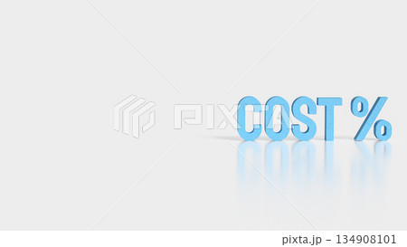 Business Cost Reduction Strategy with Percentage Symbol 3d render. 134908101
