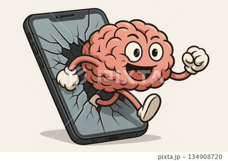 The brain breaks out of the smartphone screen into the real world. 134908720