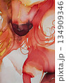 Year of the Horse celebration with abstract watercolor art for New Year festivities in vibrant colors and flowing shapes 134909346