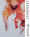 Year of the Horse celebration in watercolor showing abstraction of movement and energy reflecting the New Year 134909347