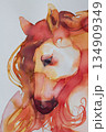 Celebrating the Year of the Horse with vibrant watercolor art for the New Year festival 134909349