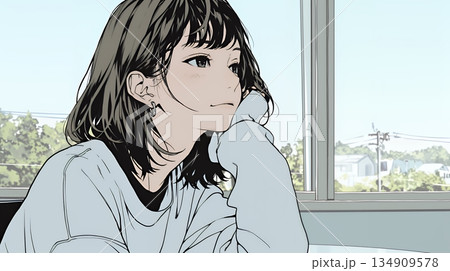 会議で発表している男性に魅了され、新しい恋の予感を抱いた若い女性