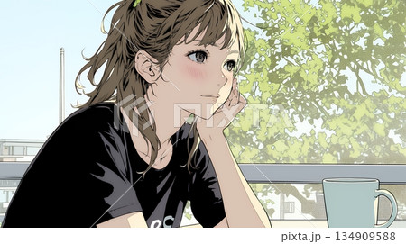 会議で発表している男性に魅了され、新しい恋の予感を抱いた若い女性