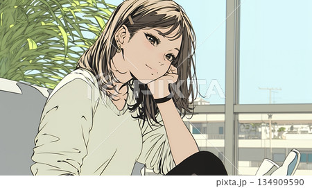 会議で発表している男性に魅了され、新しい恋の予感を抱いた若い女性