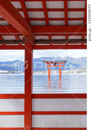 日本三景・世界遺産の島・宮島(広島県、2025年12月撮影) 日本三景・世界遺産の島・宮島(広島県、2025年12月撮影) 134909974