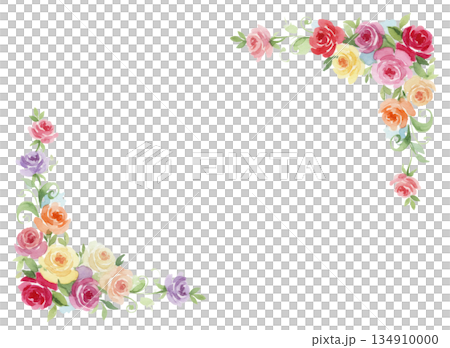 水彩玫瑰背景素材 134910000