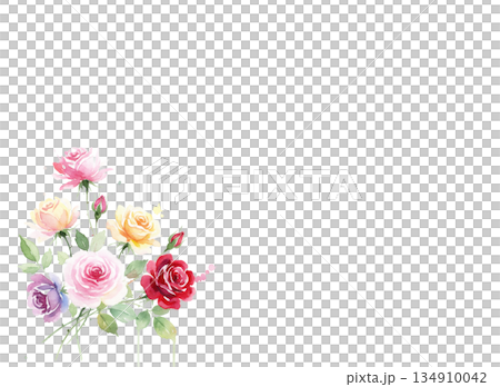 水彩玫瑰背景素材 134910042