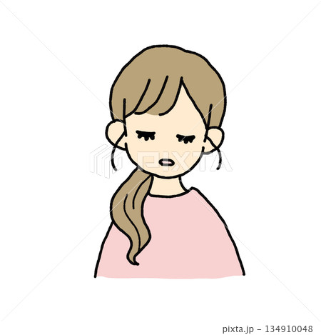 うたた寝する女性イラスト 134910048