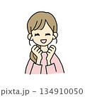 ワクワクする女性イラスト 134910050