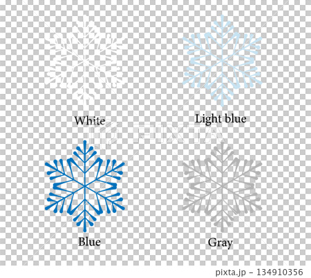 冬のイラスト素材 雪の結晶のセット No.11 冬のイラスト素材 雪の結晶のセット No.11 134910356