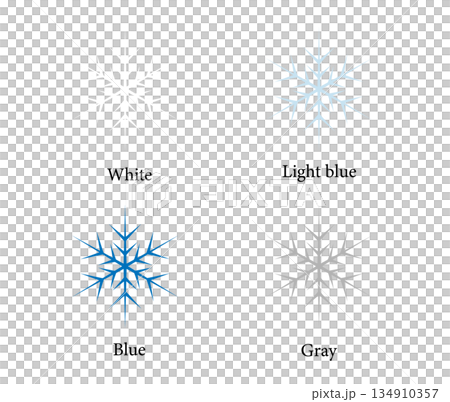 冬のイラスト素材　雪の結晶のセット　No.12 134910357