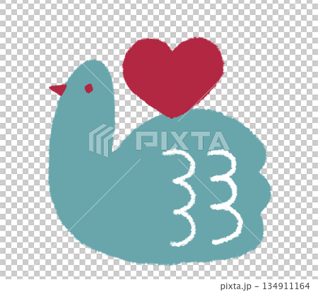 Gentle illustrations of birds and hearts for Valentine's Day and children. Gentle illustrations of birds and hearts for Valentine's Day and children. 134911164