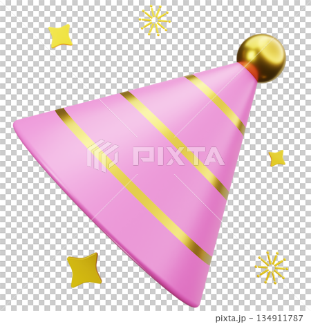 Pink Party Cone Hat Pink Party Cone Hat 134911787