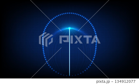 Futuristic Blue Digital Data Sphere Illustration Futuristic Blue Digital Data Sphere Illustration 134912077