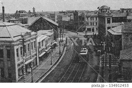 古写真　1926年　函館市末広町の十字街 134912453