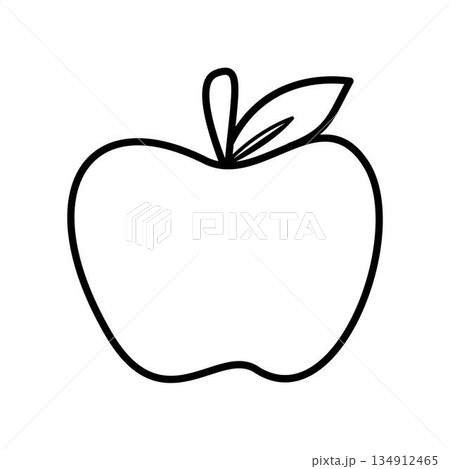 Apple Coloring Drawing for Kids 134912465