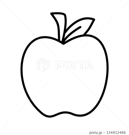 Apple outline icon, Apple Coloring Drawing for Kids 134912466