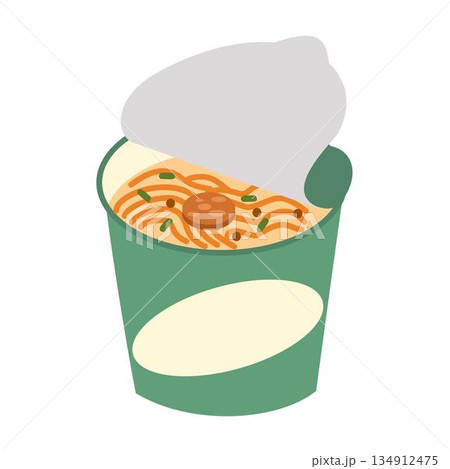 Instant Noodle clipart cartoon, ramen meal in cup 134912475