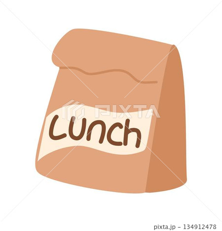 Package with Lunch, Brown Paper Lunch Bag Package with Lunch, Brown Paper Lunch Bag 134912478