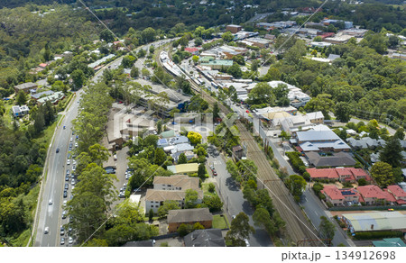 Aerial photograph of the town of Springwood in the Blue Mountains Aerial photograph of the town of Springwood in the Blue Mountains 134912698
