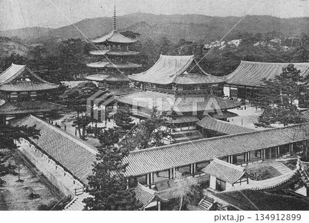 古写真 1926年 奈良の法隆寺 古写真 1926年 奈良の法隆寺 134912899