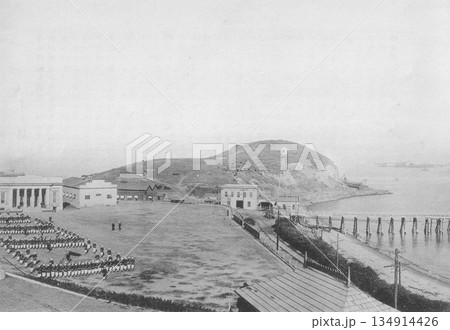古写真　1916年　米国　サンフランシスコ湾のゴート島（現イェルバブエナ島）の海軍訓練所 134914426