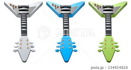 Set of electric acoustic guitar isolated on white transparent background. Set of electric acoustic guitar isolated on white transparent background. 134914828