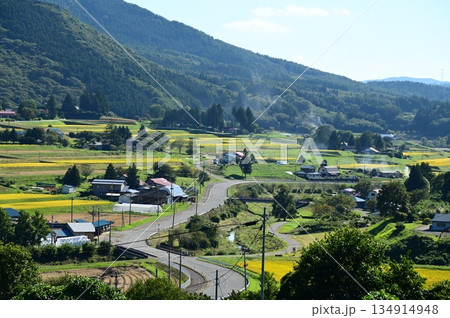 秋の宮守 棚田地帯 秋の宮守 棚田地帯 134914948