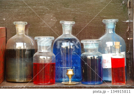 Chemical Or Acids in Glass Containers 134915811
