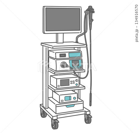 内視鏡システム（内視鏡検査機器・カート）のイラスト 134916570